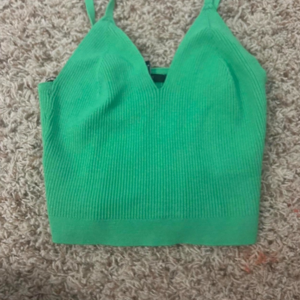 Forever 21 Green Ribbed Sleeveless Camisole